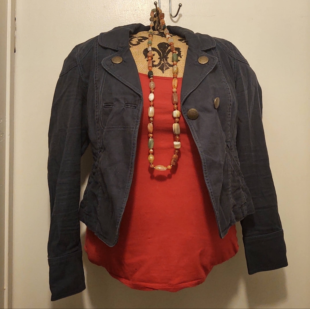 Caslon Navy Blue Blazer with Button Accents